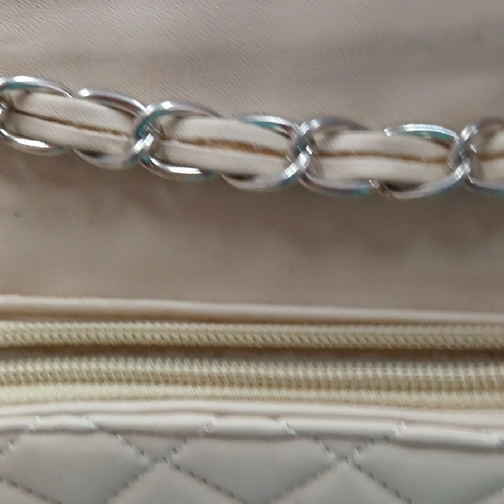 Beige Quilted Crossbody Bag - Picture 6 of 10